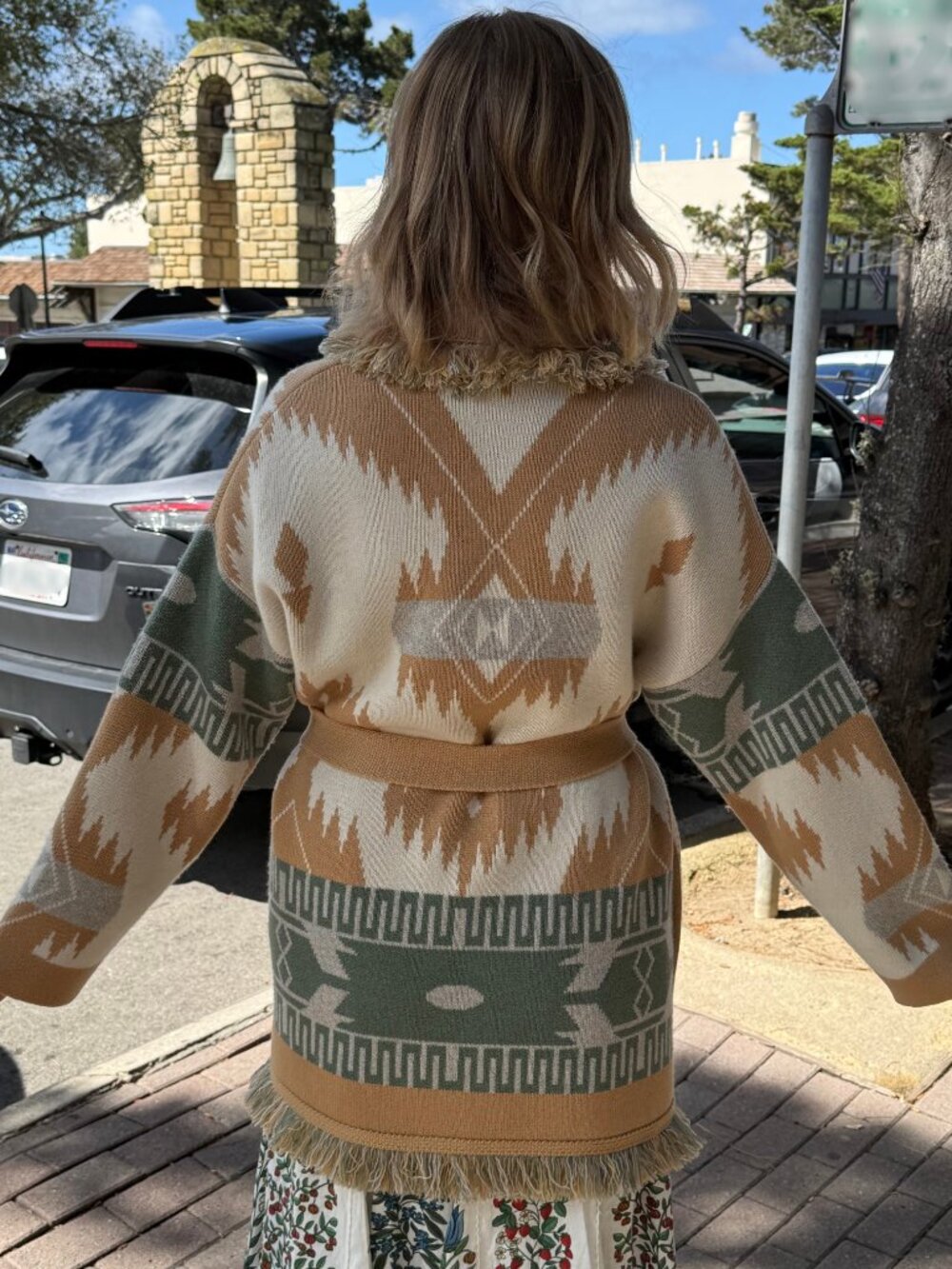 ALANUI Icon Jacquard Cardigan in Off White Multicolor, Size Medium - Picture 2 of 5